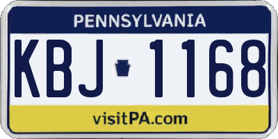 PA license plate KBJ1168