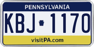 PA license plate KBJ1170