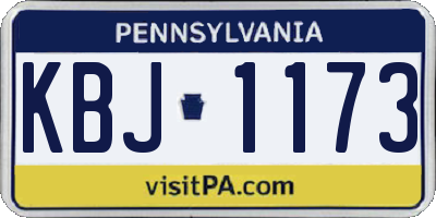 PA license plate KBJ1173
