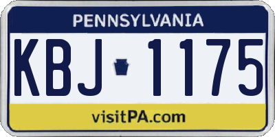 PA license plate KBJ1175