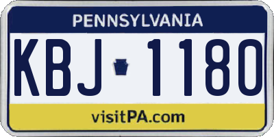 PA license plate KBJ1180