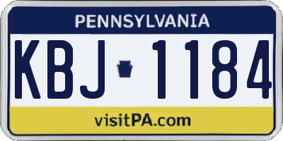 PA license plate KBJ1184