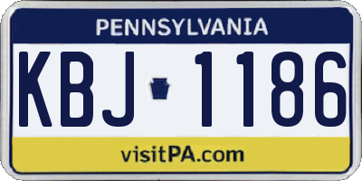PA license plate KBJ1186