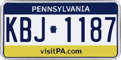 PA license plate KBJ1187