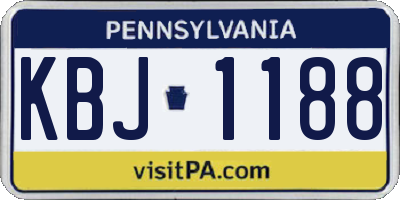 PA license plate KBJ1188