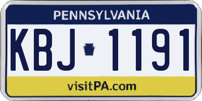 PA license plate KBJ1191
