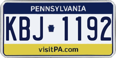 PA license plate KBJ1192