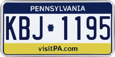 PA license plate KBJ1195