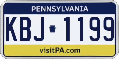 PA license plate KBJ1199