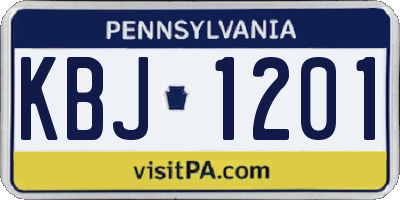 PA license plate KBJ1201