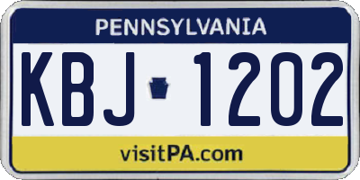PA license plate KBJ1202