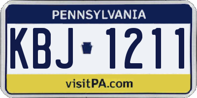 PA license plate KBJ1211