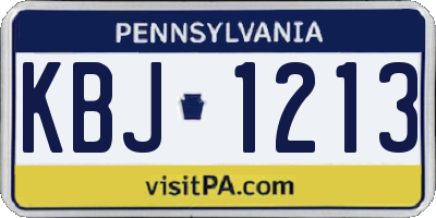 PA license plate KBJ1213