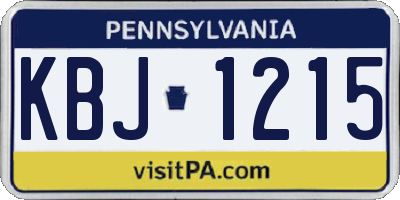 PA license plate KBJ1215