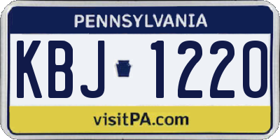 PA license plate KBJ1220