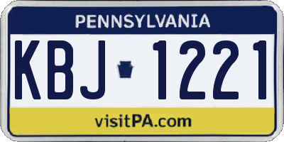 PA license plate KBJ1221