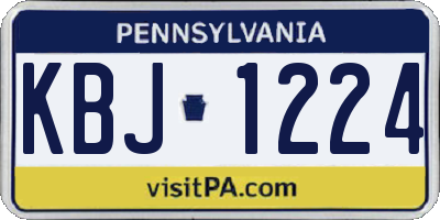 PA license plate KBJ1224