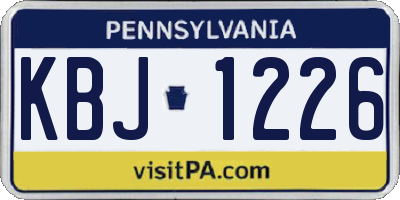 PA license plate KBJ1226