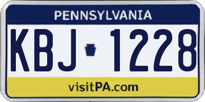 PA license plate KBJ1228