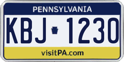 PA license plate KBJ1230