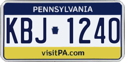 PA license plate KBJ1240