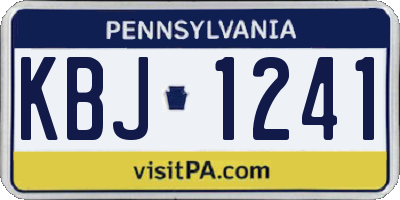 PA license plate KBJ1241