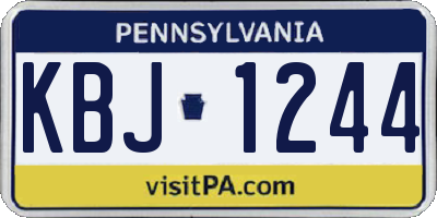 PA license plate KBJ1244