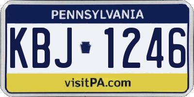PA license plate KBJ1246