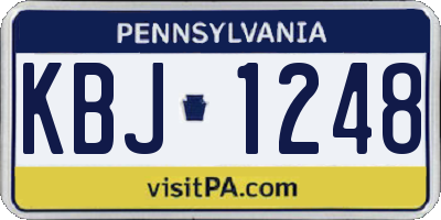 PA license plate KBJ1248