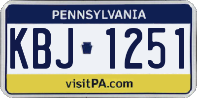 PA license plate KBJ1251