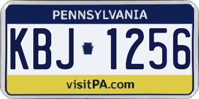 PA license plate KBJ1256