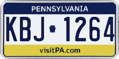 PA license plate KBJ1264