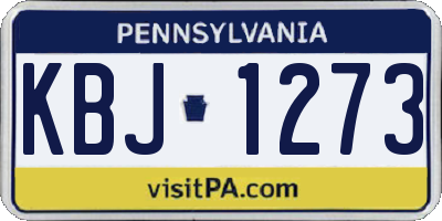 PA license plate KBJ1273