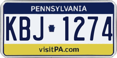 PA license plate KBJ1274