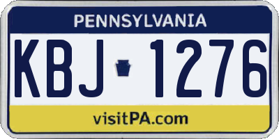 PA license plate KBJ1276