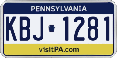 PA license plate KBJ1281