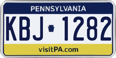 PA license plate KBJ1282