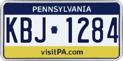 PA license plate KBJ1284