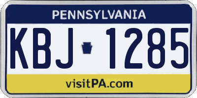 PA license plate KBJ1285