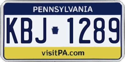 PA license plate KBJ1289