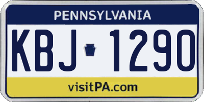 PA license plate KBJ1290