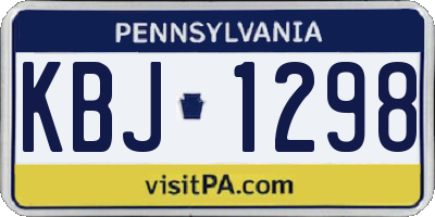 PA license plate KBJ1298