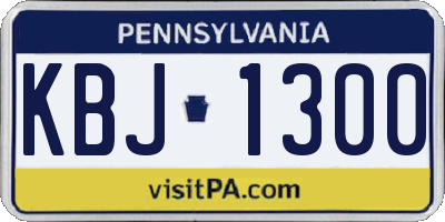 PA license plate KBJ1300