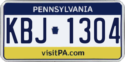 PA license plate KBJ1304