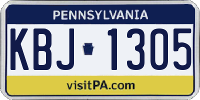 PA license plate KBJ1305