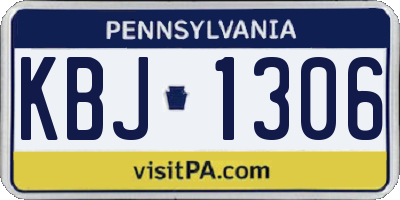 PA license plate KBJ1306