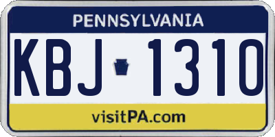 PA license plate KBJ1310