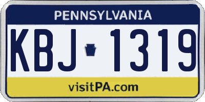 PA license plate KBJ1319