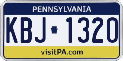 PA license plate KBJ1320