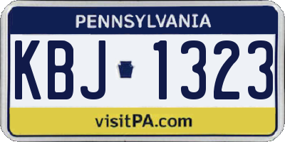 PA license plate KBJ1323